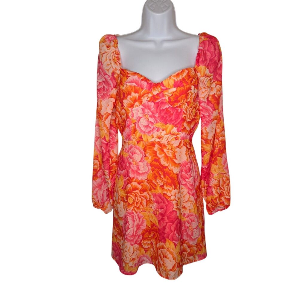 Steve Madden Pink Orange Tropical Floral Mini Dress - Size 2 NWT